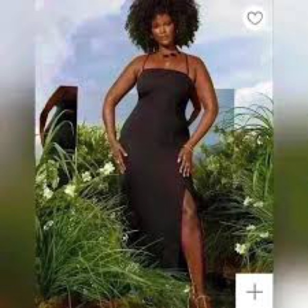 Eloquii Black Linen Smocked Open Back Dress - Size 20